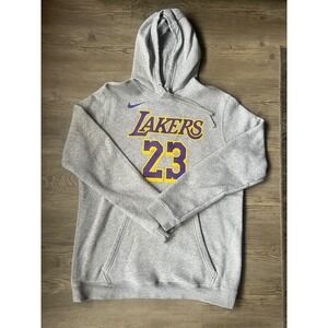 Nike NBA Men's Los Angeles Lakers LeBron James #23 Grey Hoodie Size XL